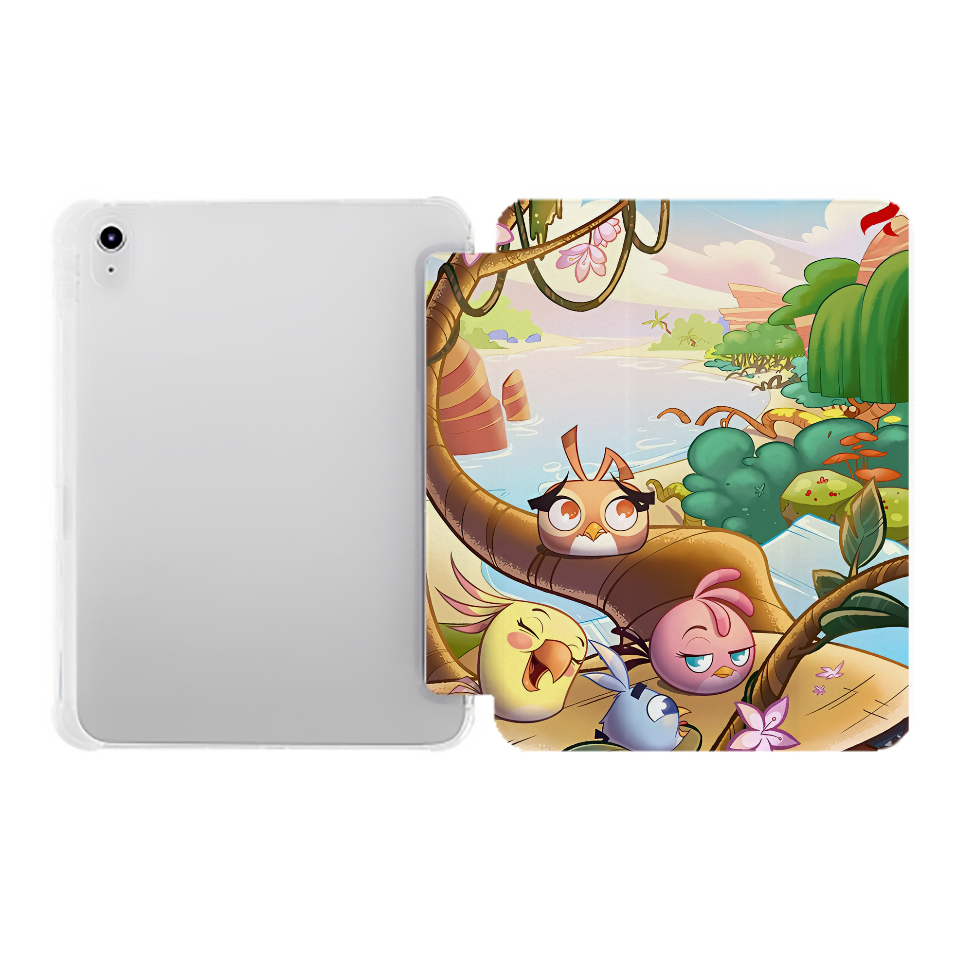 （画像用） Angry Birds アングリーバード IPad ケース ペン収納付き 三つ折りスタンド PUレザー×シリコン 対応機種9.5/10.5/10.9インチ